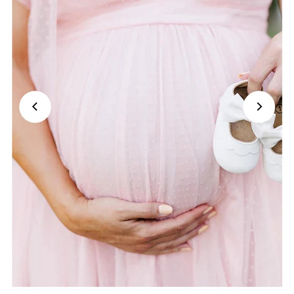 Light Pink Polka Dot Bow Ruffle Falbala Tie-Shoulder A-line Tulle Princess Maxi - Picture 2 of 7